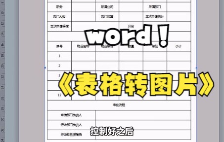 【Word技巧】今天教你如何在Word中将表格转化成图片哔哩哔哩bilibili