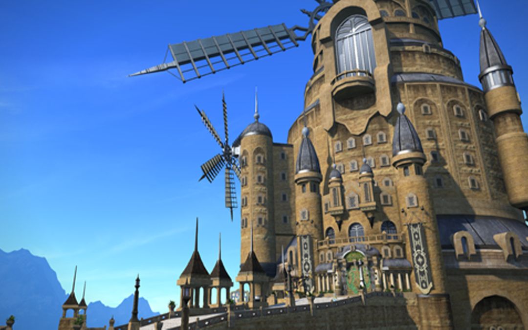 【ff14 地图bug】爬上沙都房区的娜娜莫大风车(5.5已修复)