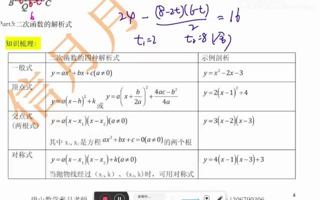 22年秋网课8九上二次函数解析式哔哩哔哩bilibili