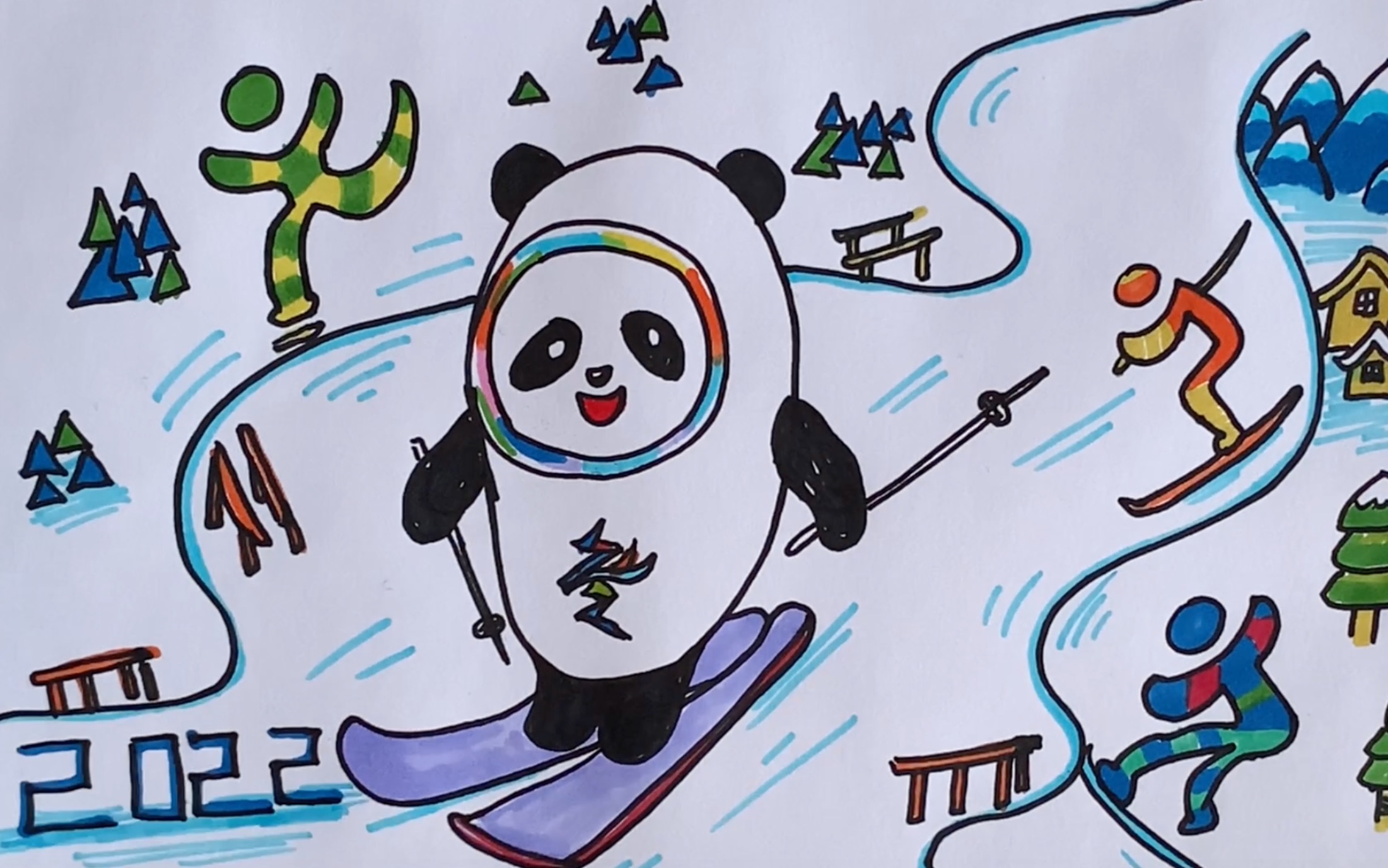 2022冬奥会创意画图片