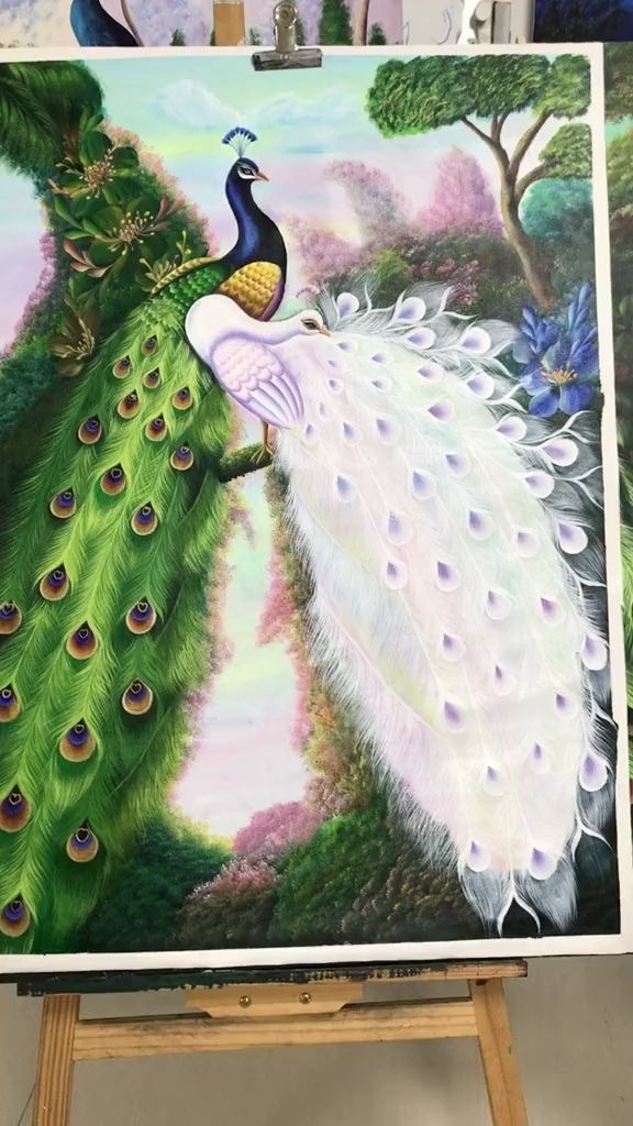 杭州美莱美容医院 彩绘孔雀图完成啦学员取名为仙女孔雀