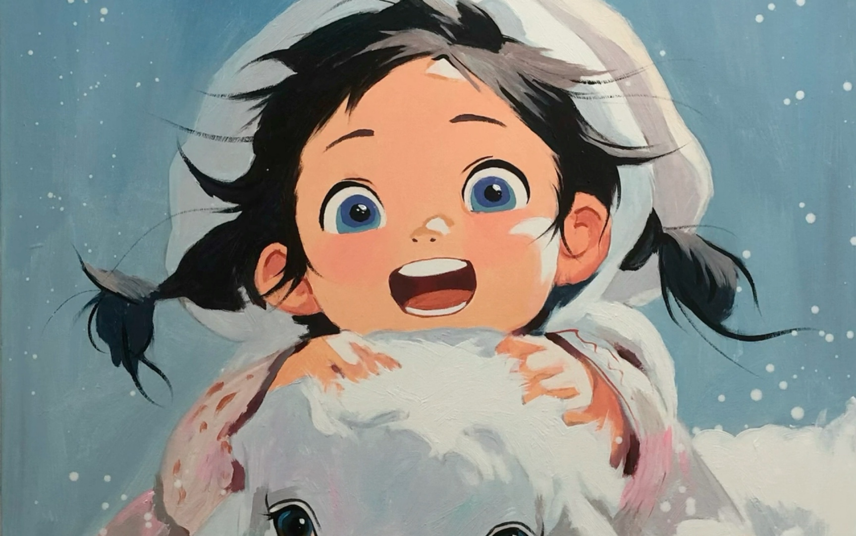 小女孩与小绵羊