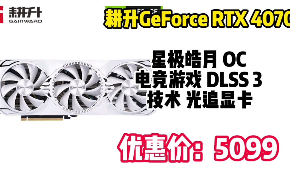 耕升(GAINWARD)GeForce RTX 4070 星极皓月 OC 电竞游戏 DLSS 3 技术 光追显卡 kc04175哔哩哔哩bilibili