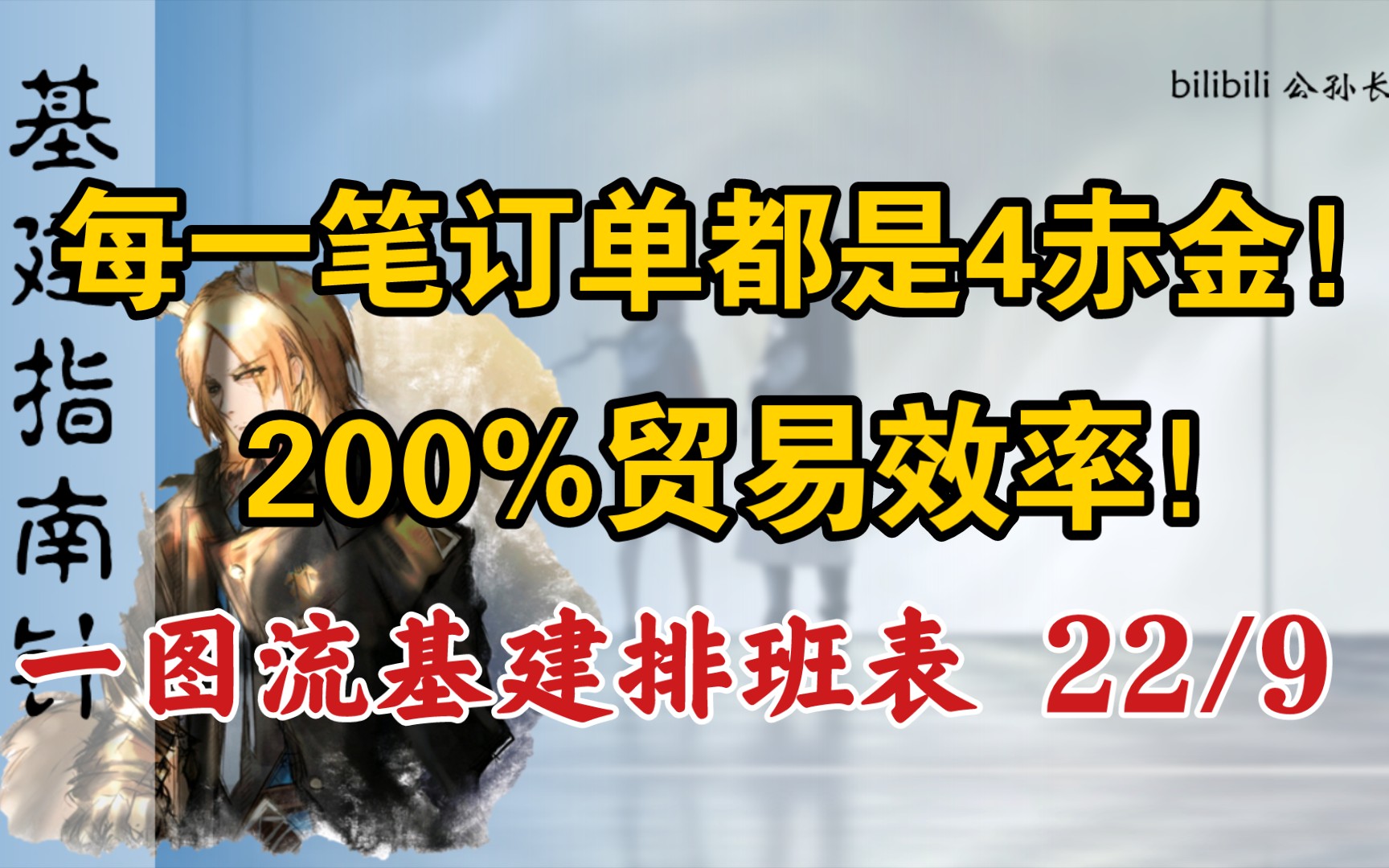 每一笔订单都是4赤金!200%贸易效率!22年9月明日方舟基建一图流排班表哔哩哔哩bilibili