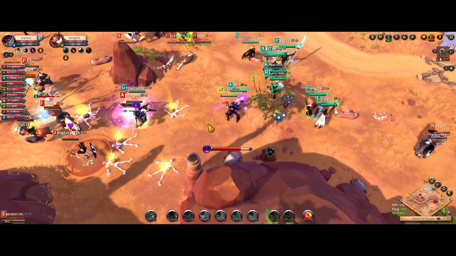 【卡卡的阿尔比恩日记】黄光n角大舞台,10人kite队拉打5s.1016