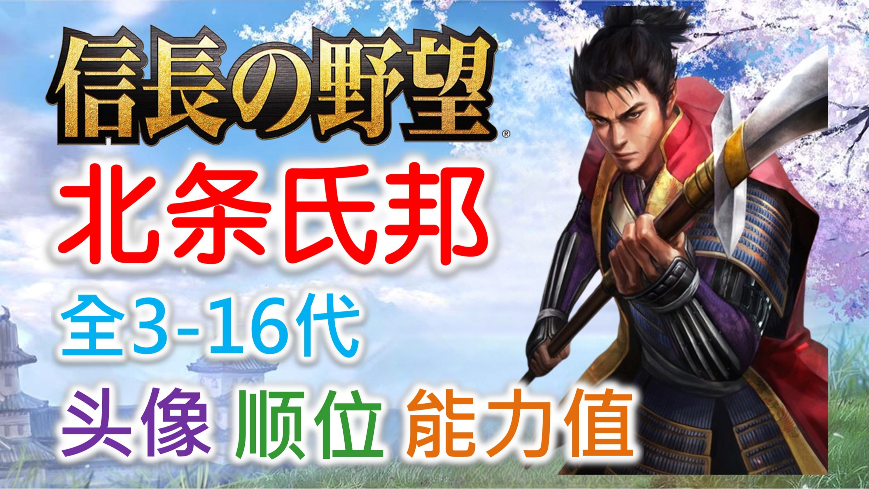 【信长之野望 武将名鉴】北条氏邦 | 全316代头像 顺位 能力值哔哩哔哩bilibili