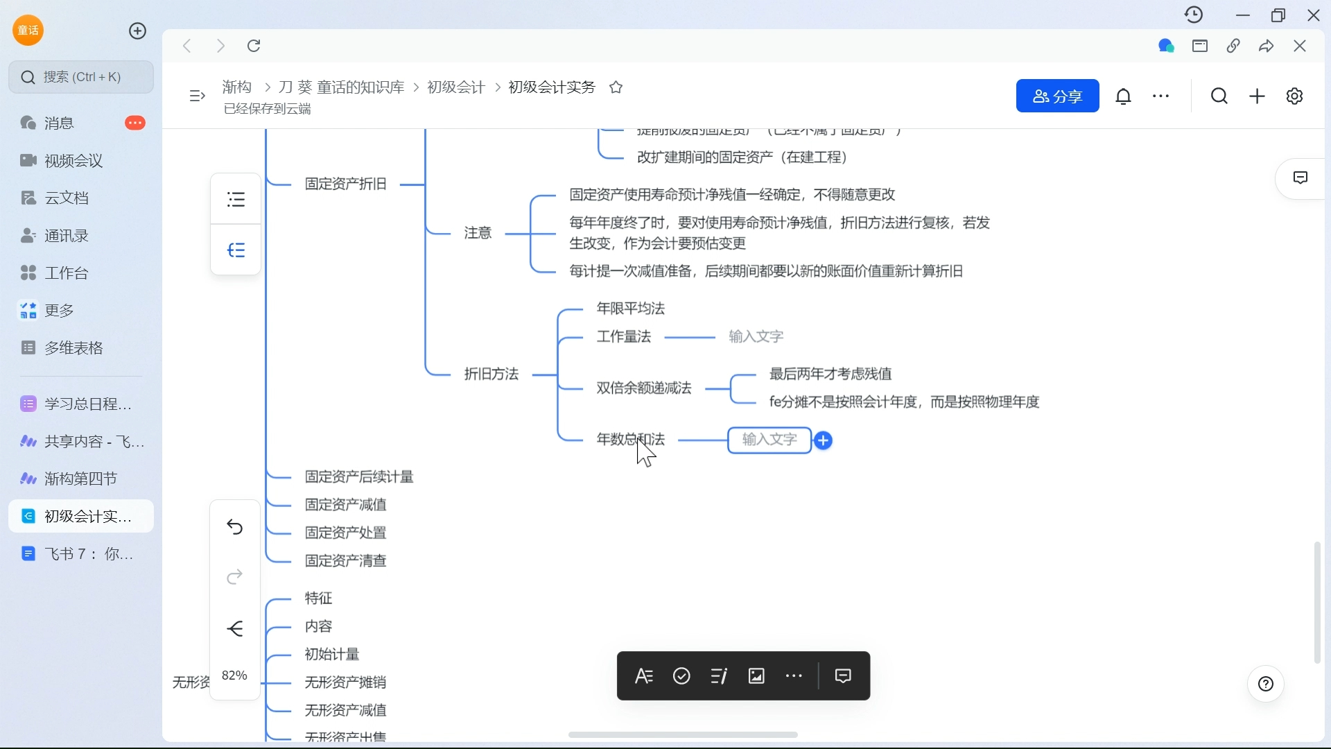 思维导图计划13固定资产