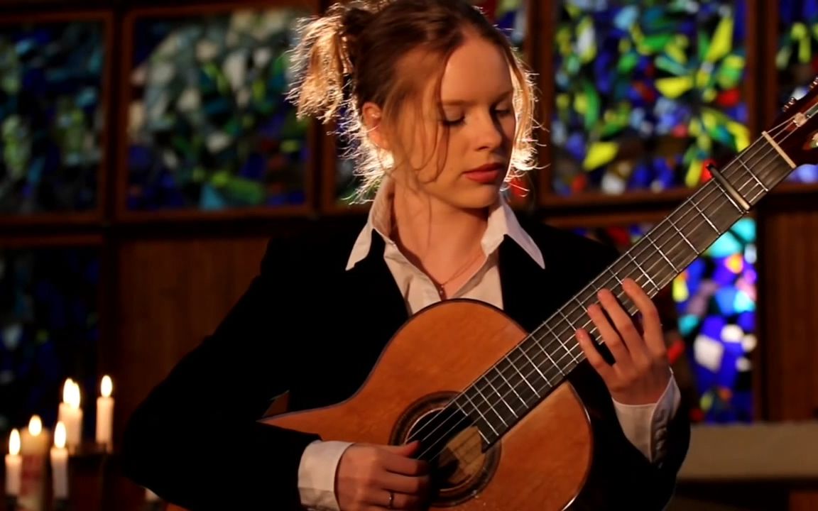 白俄罗斯古典女神tatyana 吉他独奏 巴赫 萨拉班德舞曲sarabande