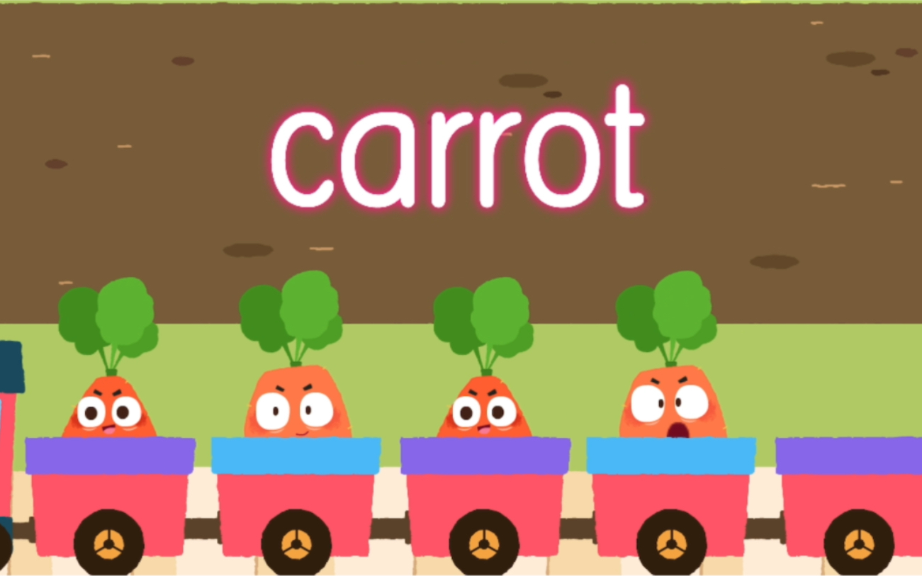 宝宝学英语,胡萝卜(carrot),我们一起来学习英语单词"carrot"