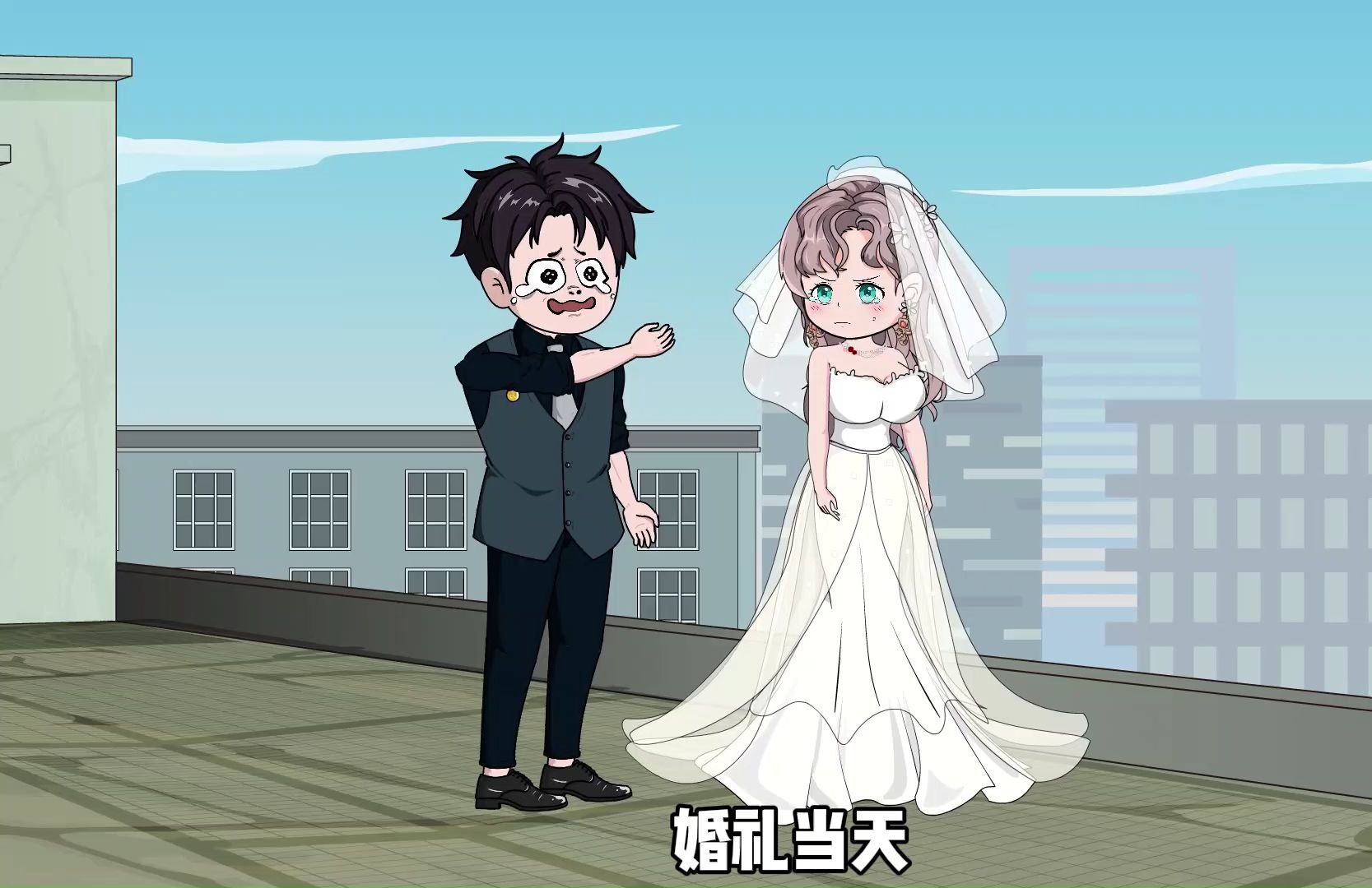 [图]我只是陪老婆去试穿了一次婚纱，她却当着我的面从楼顶一跃而下