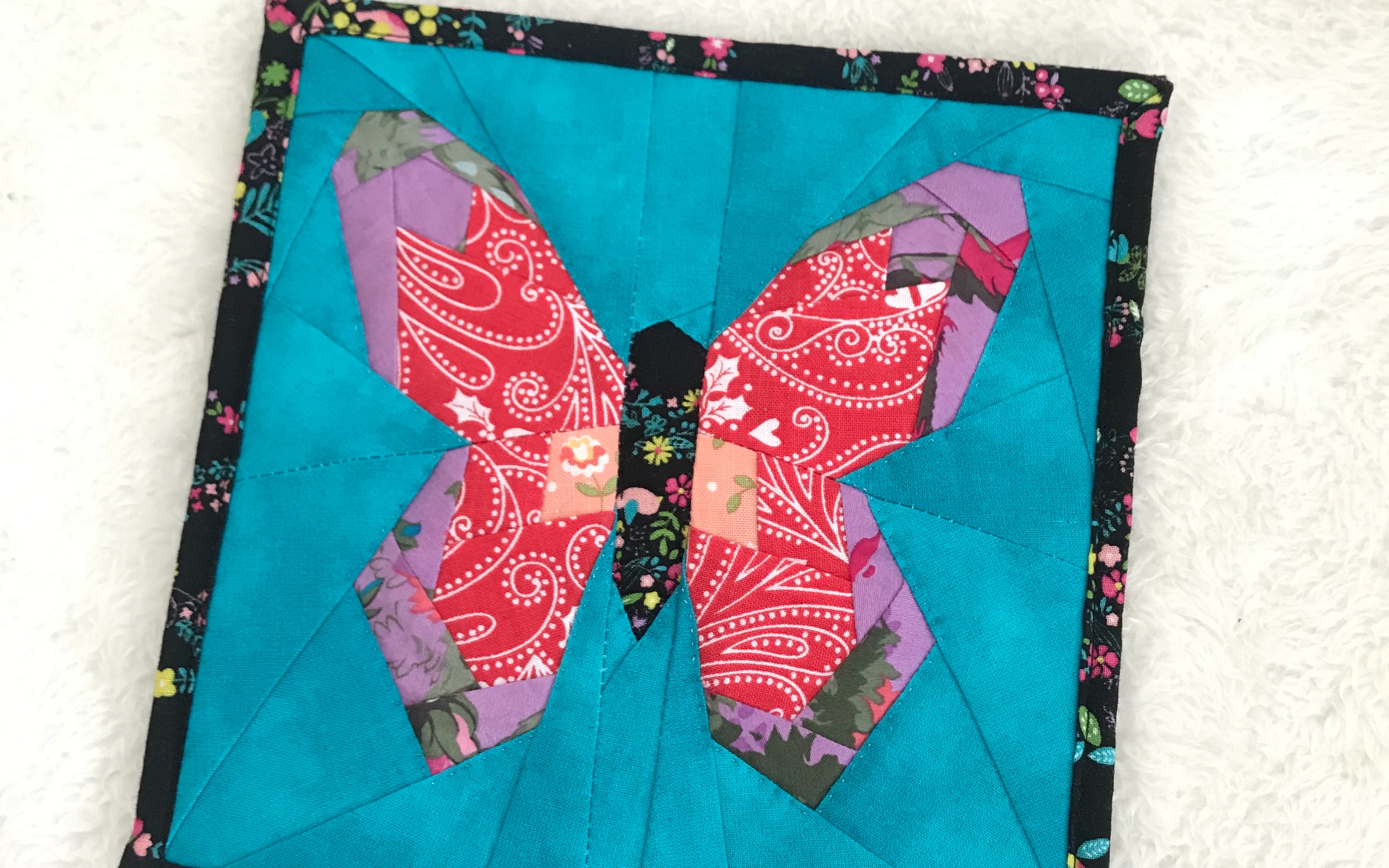 【薄荷针线】——拼布「纸样翻缝-蝴蝶」