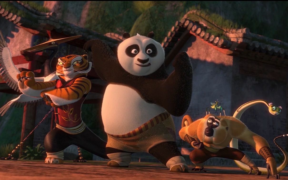 【功夫熊猫2/五侠帅气登场】功夫 惩奸除恶 锻炼心性_哔哩哔哩 (゜-゜