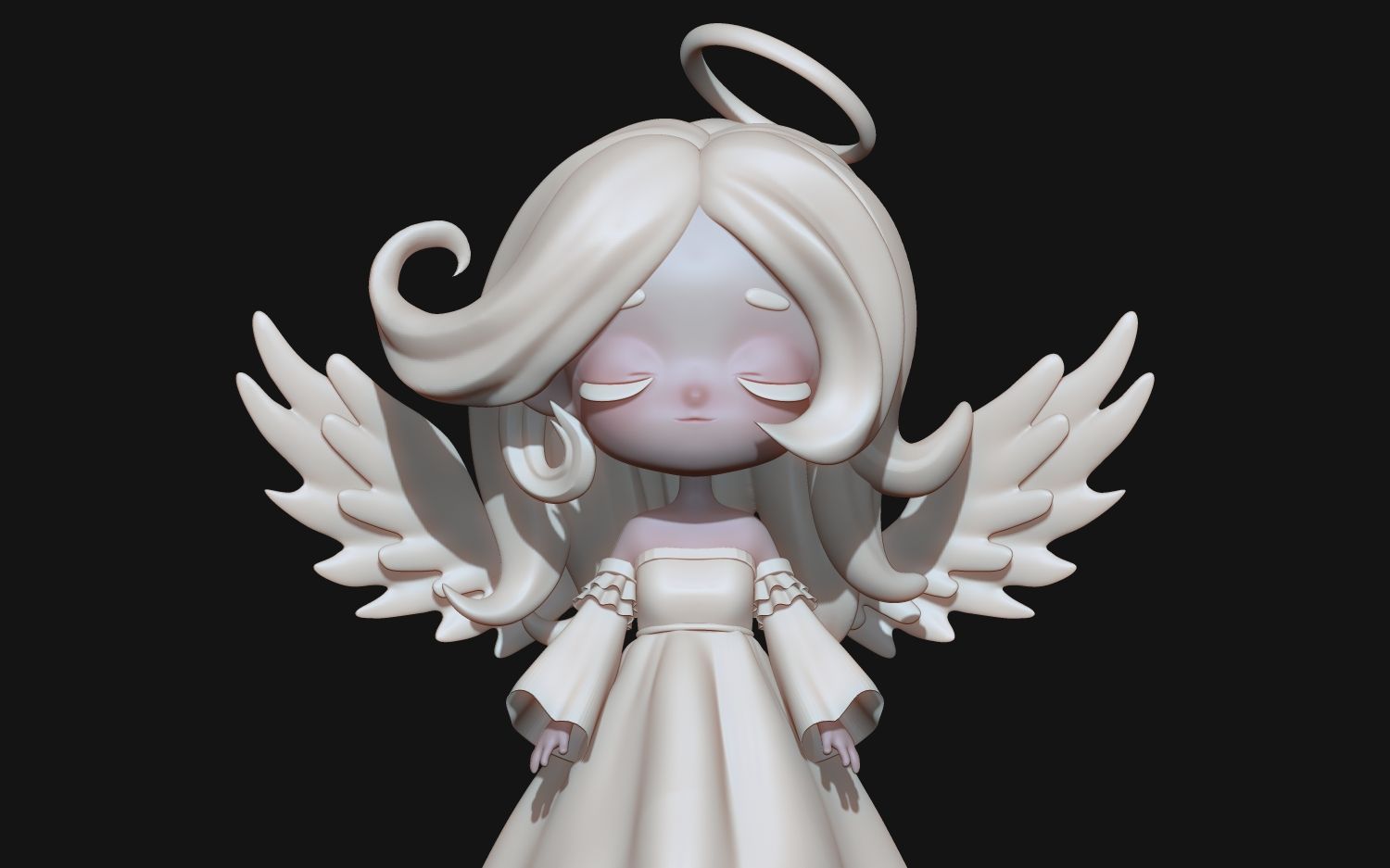 【建模手办雕刻】q版手办,小天使建模全流程教学.