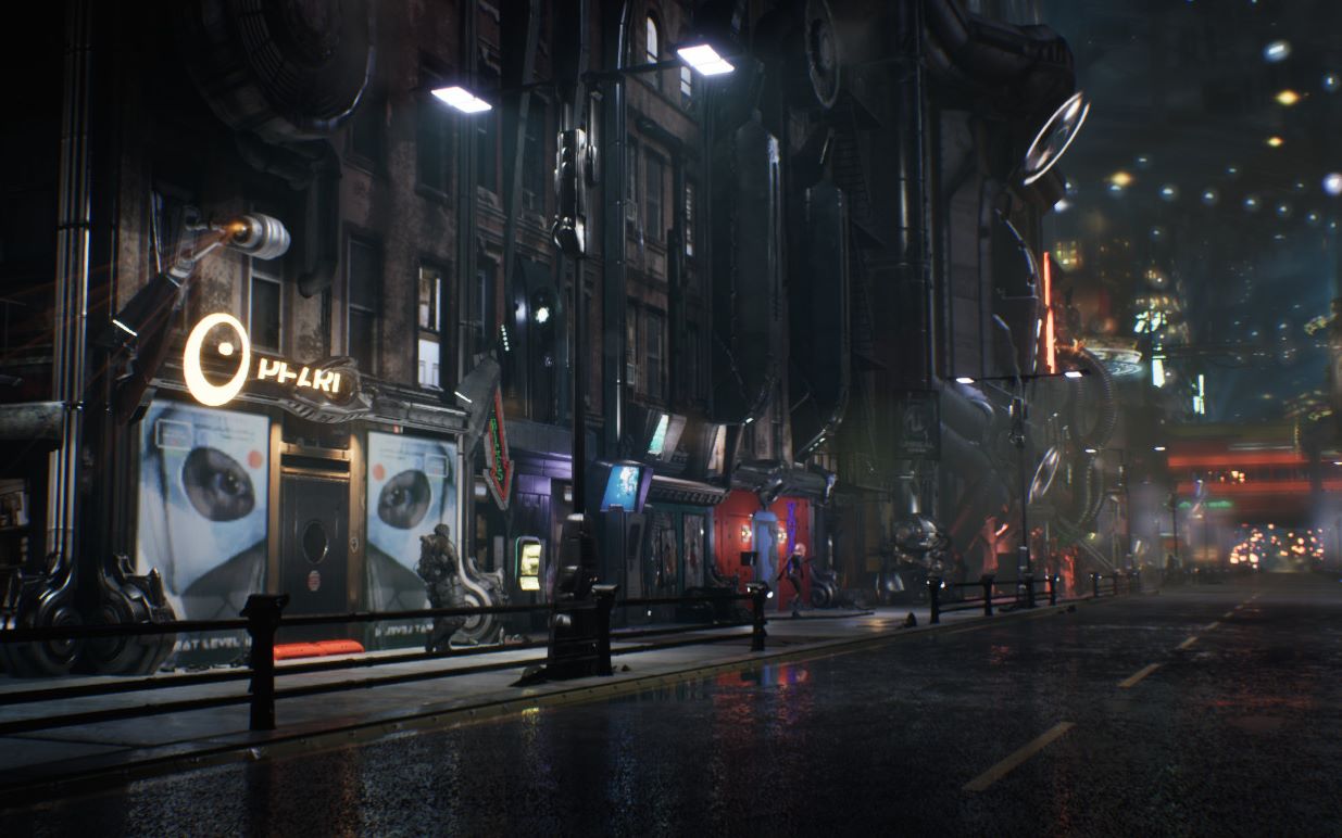 虚幻4赛博朋克场景04城市街道