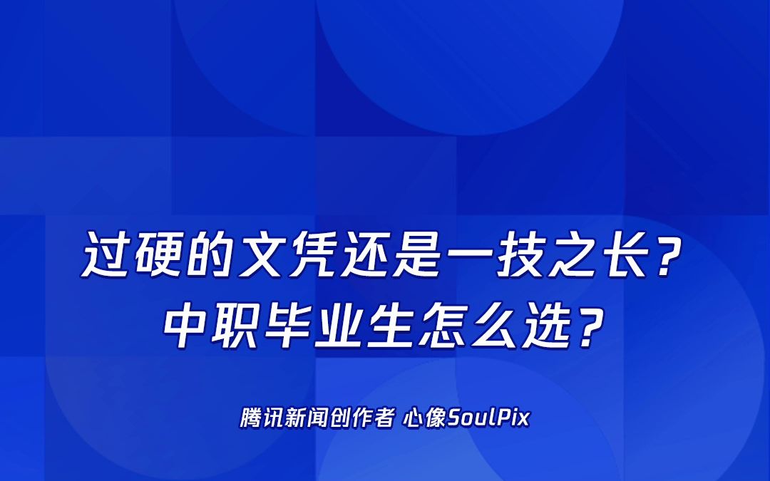 过硬的文凭还是一技之长?中职毕业生怎么选?哔哩哔哩bilibili