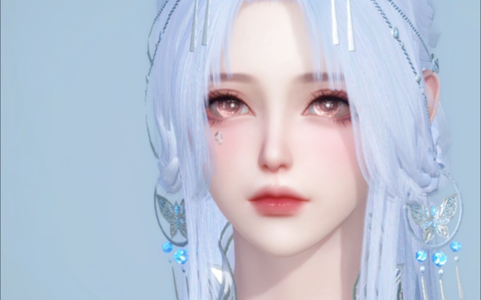 《逆水寒手游捏脸女》新服装配新脸脸简直不要太好看～ 数据名:柔月