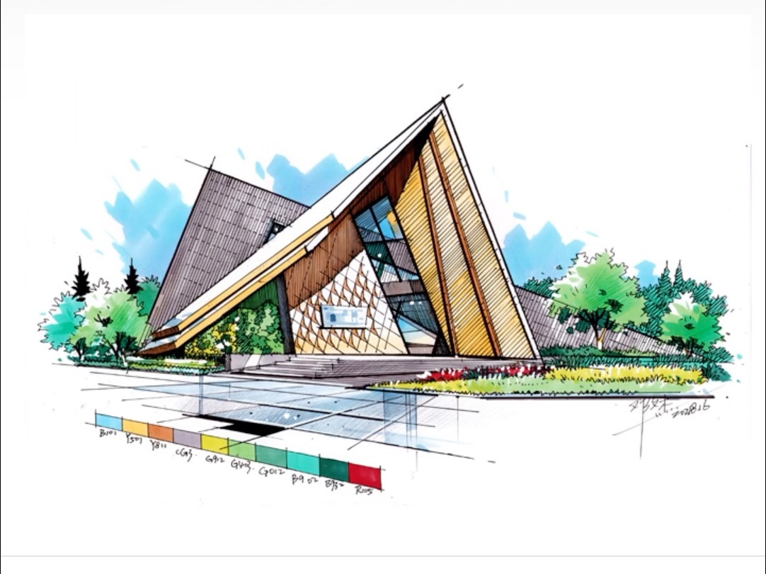 「建筑设计考研」马克笔手绘表现