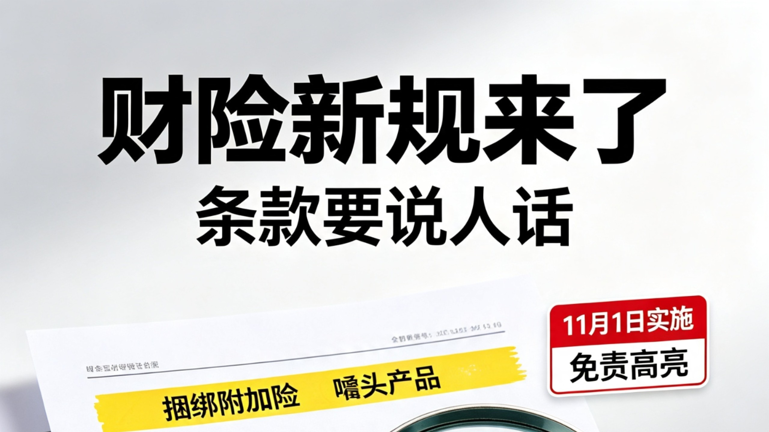 财险新规11月1日实施