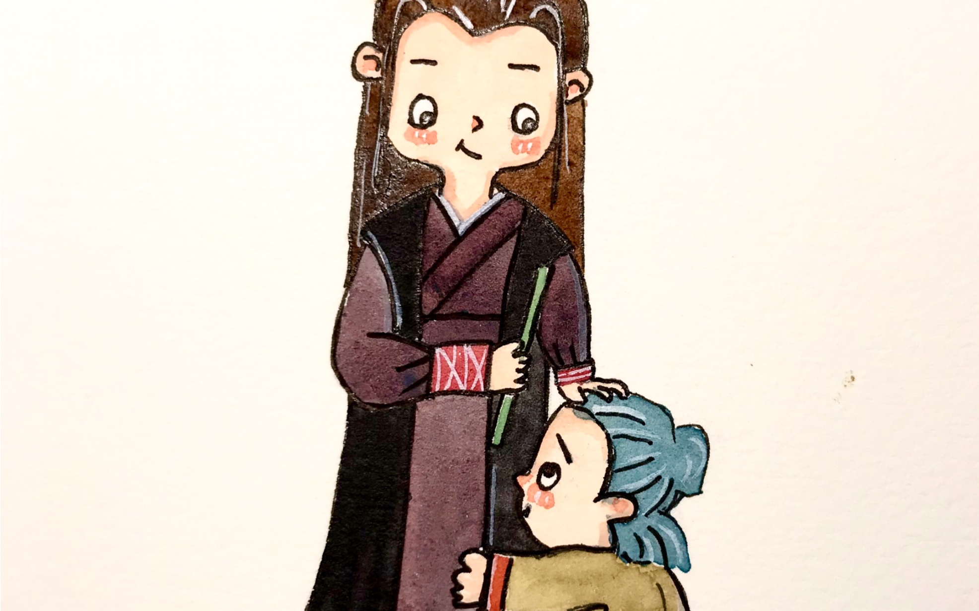 【水彩画】陈情令可爱版人物-阿羡种阿苑_哔哩哔哩 (゜-゜)つロ 干杯