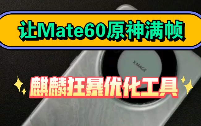 全网首发!让Mate60原神满帧的『麒麟狂暴优化工具』!无需root,荣耀和华为全可装!哔哩哔哩bilibili