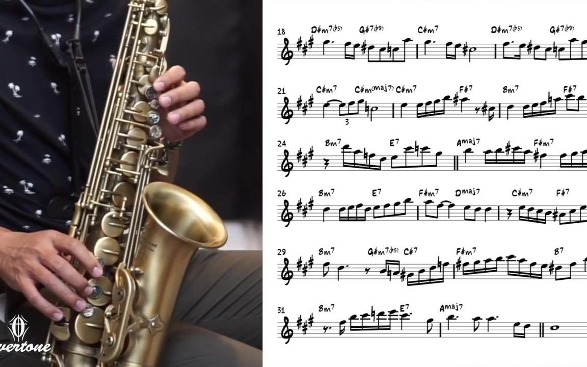 [图]中音萨克斯演奏和乐谱->"我唯一的爱人" "My one and only love (easy solo) for saxophone