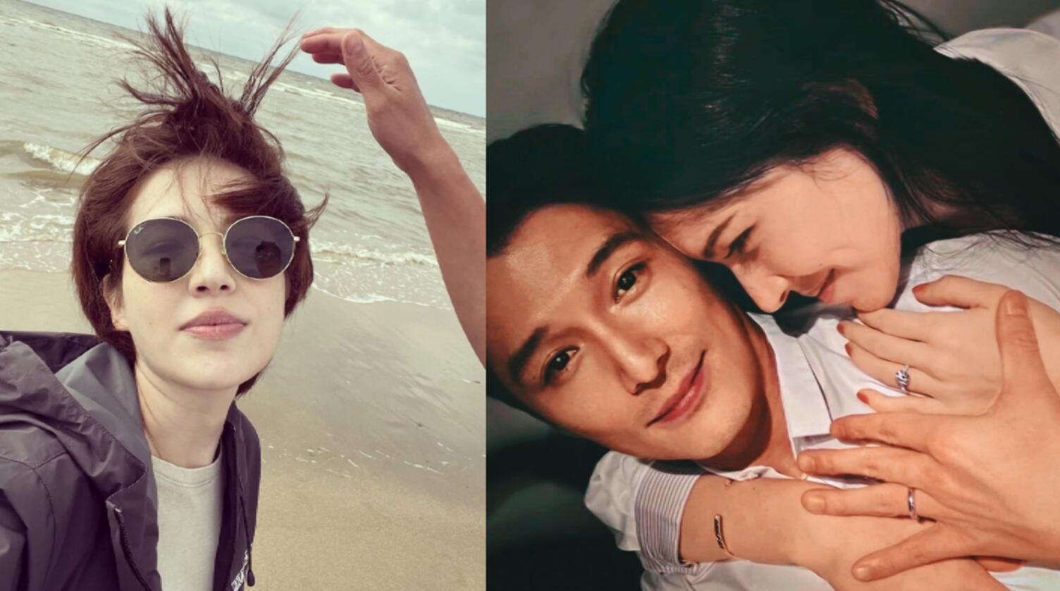 偷偷秀恩爱!许玮甯晒素颜自拍美照,墨镜里现老公邱泽好恩爱