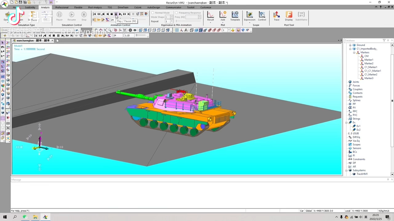 RecurDyn履带车辆动力学分析坦克哔哩哔哩bilibili