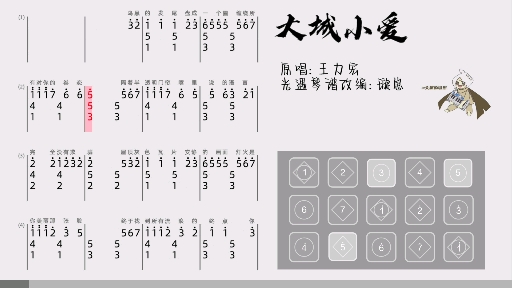 [图]【光遇琴谱】大城小爱｜完整和弦｜数字谱/Sky Studio键位谱