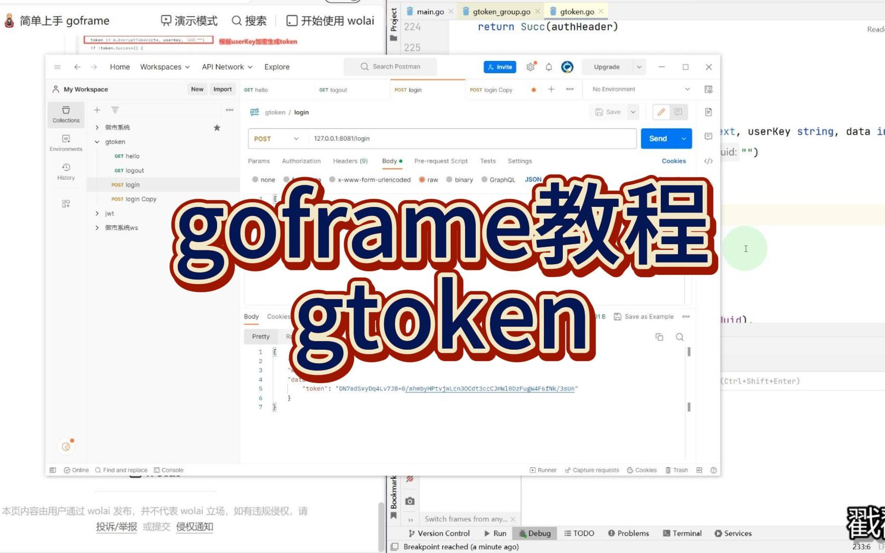 【goframe教程】gtoken使用哔哩哔哩bilibili