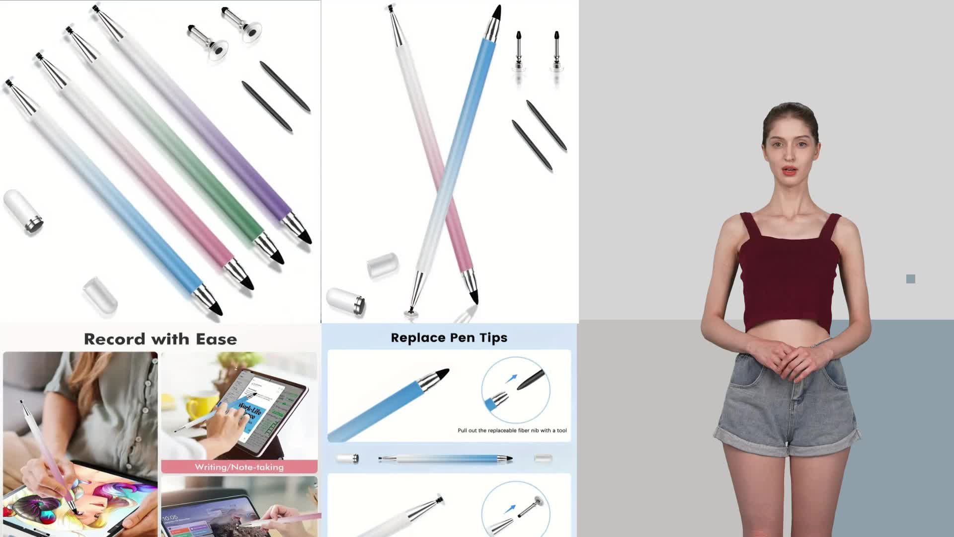 2合1手机平板学习机通用触屏笔