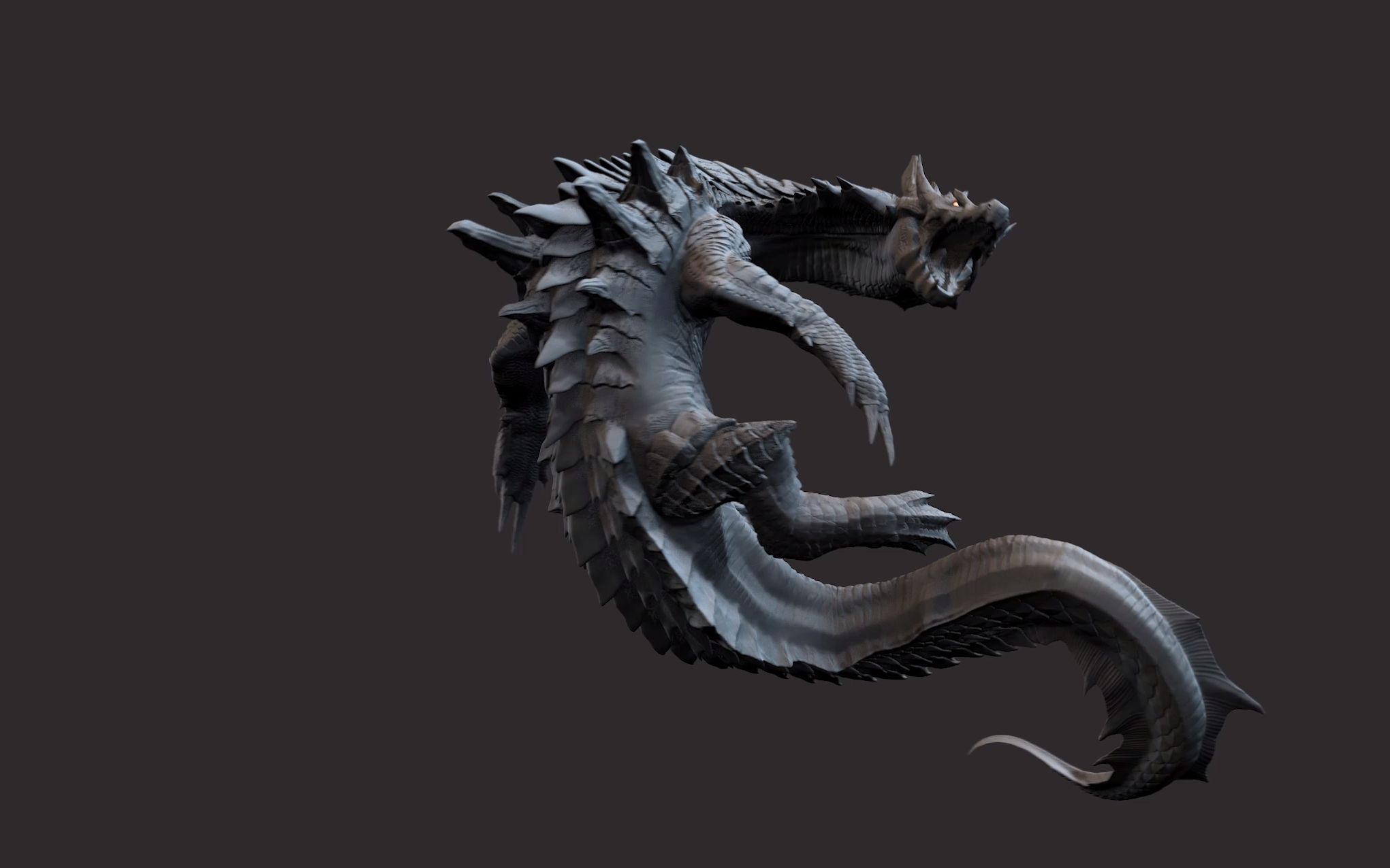 自制手办造型 海龙 怪物猎人