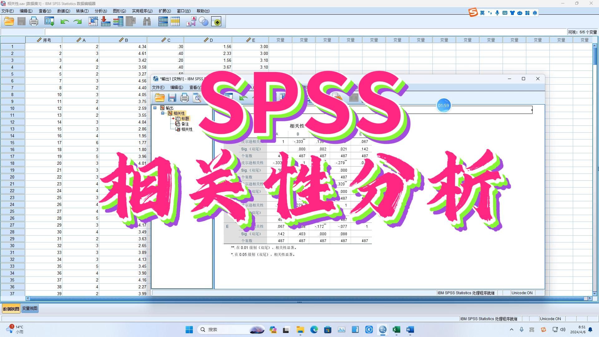 SPSS相关性分析spss数据分析spss问卷分析哔哩哔哩bilibili