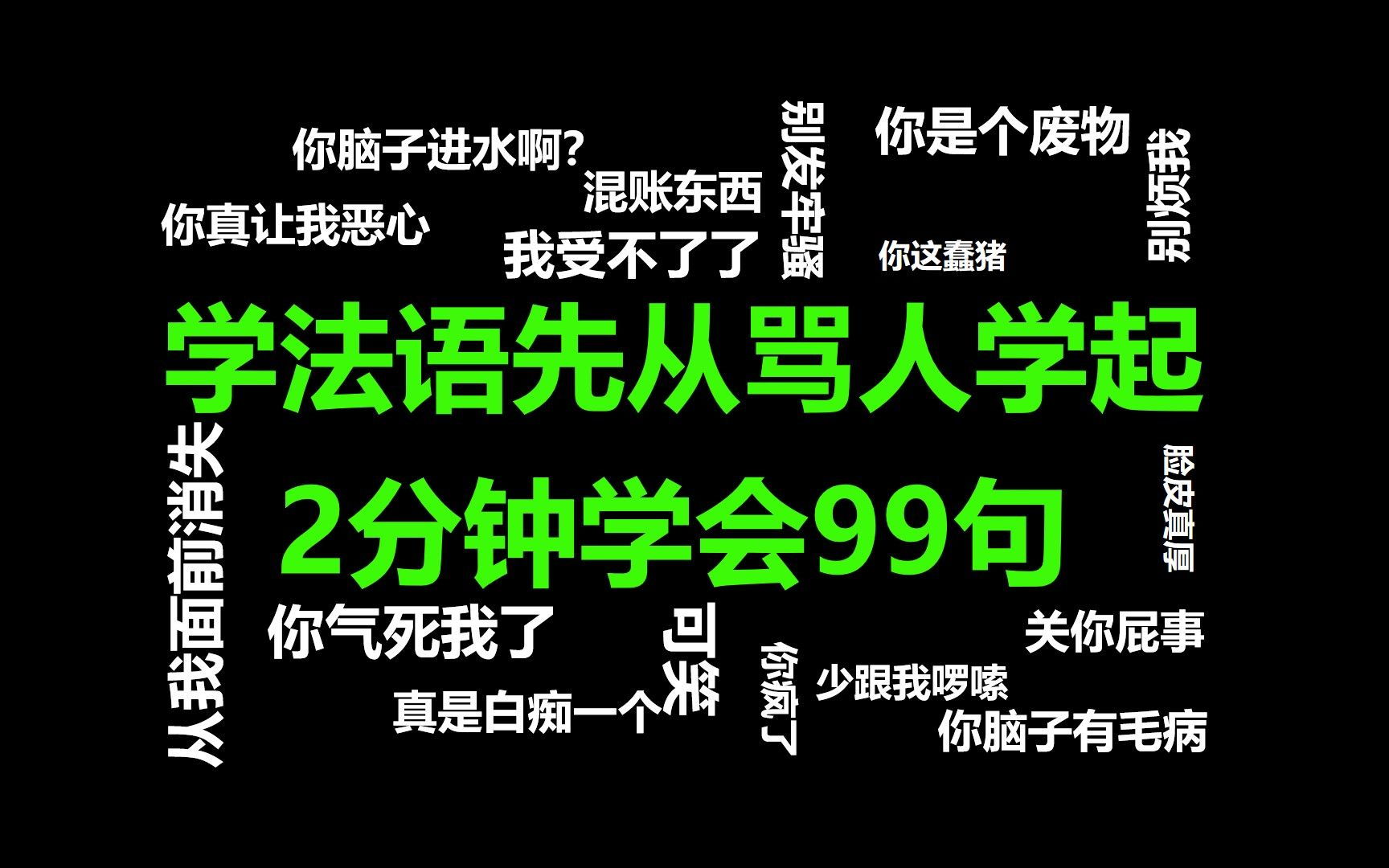 法语骂人合集|教你用优雅的语言,一开口就语出惊人(终极版大合集)哔哩哔哩bilibili