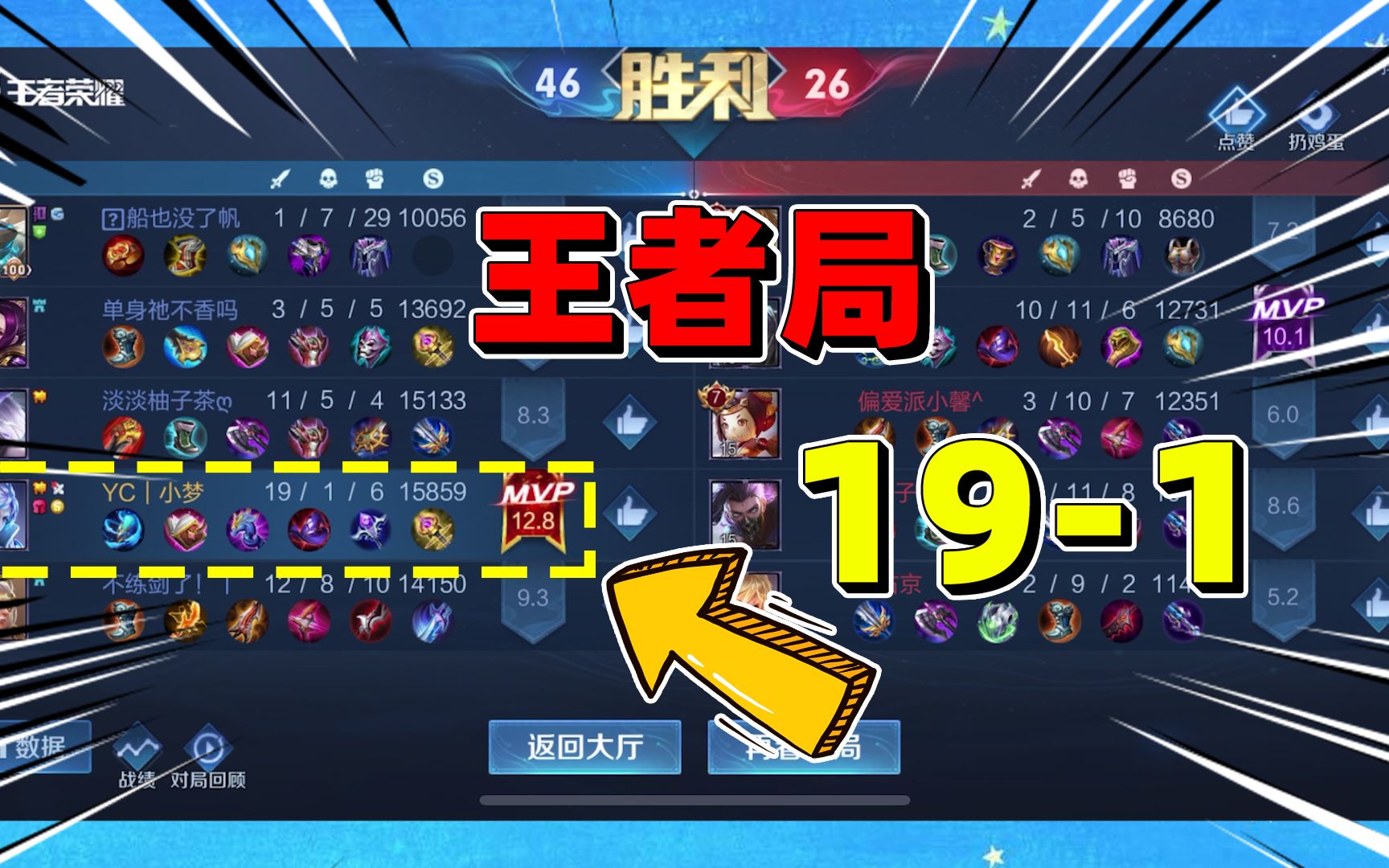 yc小梦:王者局19-1的诸葛亮,顺风起来太无解了!