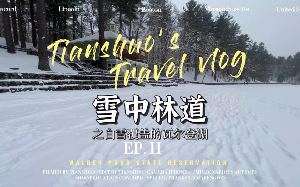 [图]【天硕Timothy】雪中林道之白雪覆盖的瓦尔登湖（Walden Pond） VLOG-4k