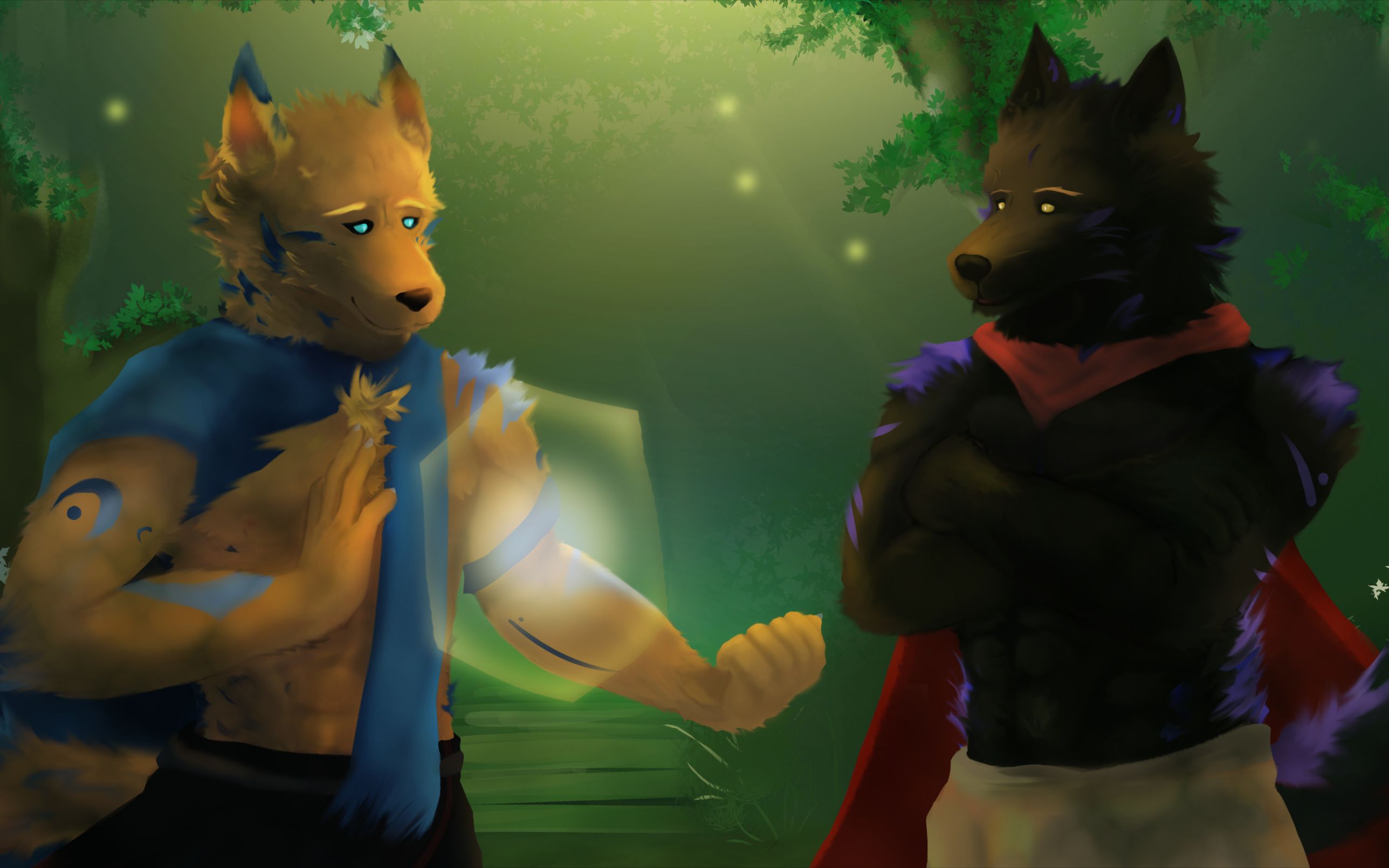 【兽人/绘画过程】森林的灯