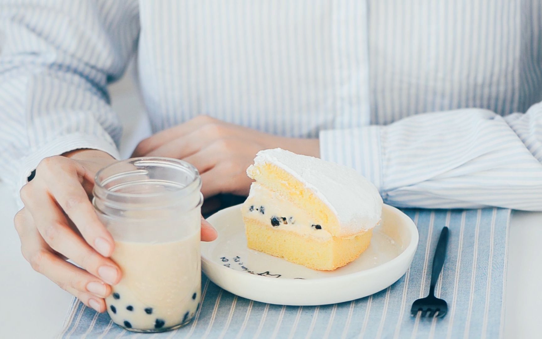 1st dish【珍珠奶茶蛋糕】珍珠和奶茶的完美结合