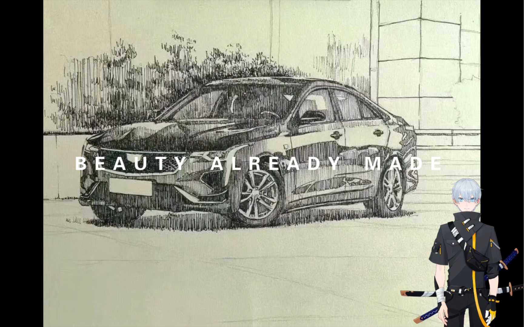 活动作品手绘汽车手稿凯迪拉克ct6