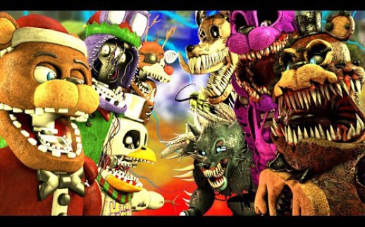 [fnaf sfm]扭曲 vs 圣诞_哔哩哔哩_bilibili