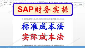 SAP软件 标准成本法 VS 实际成本法