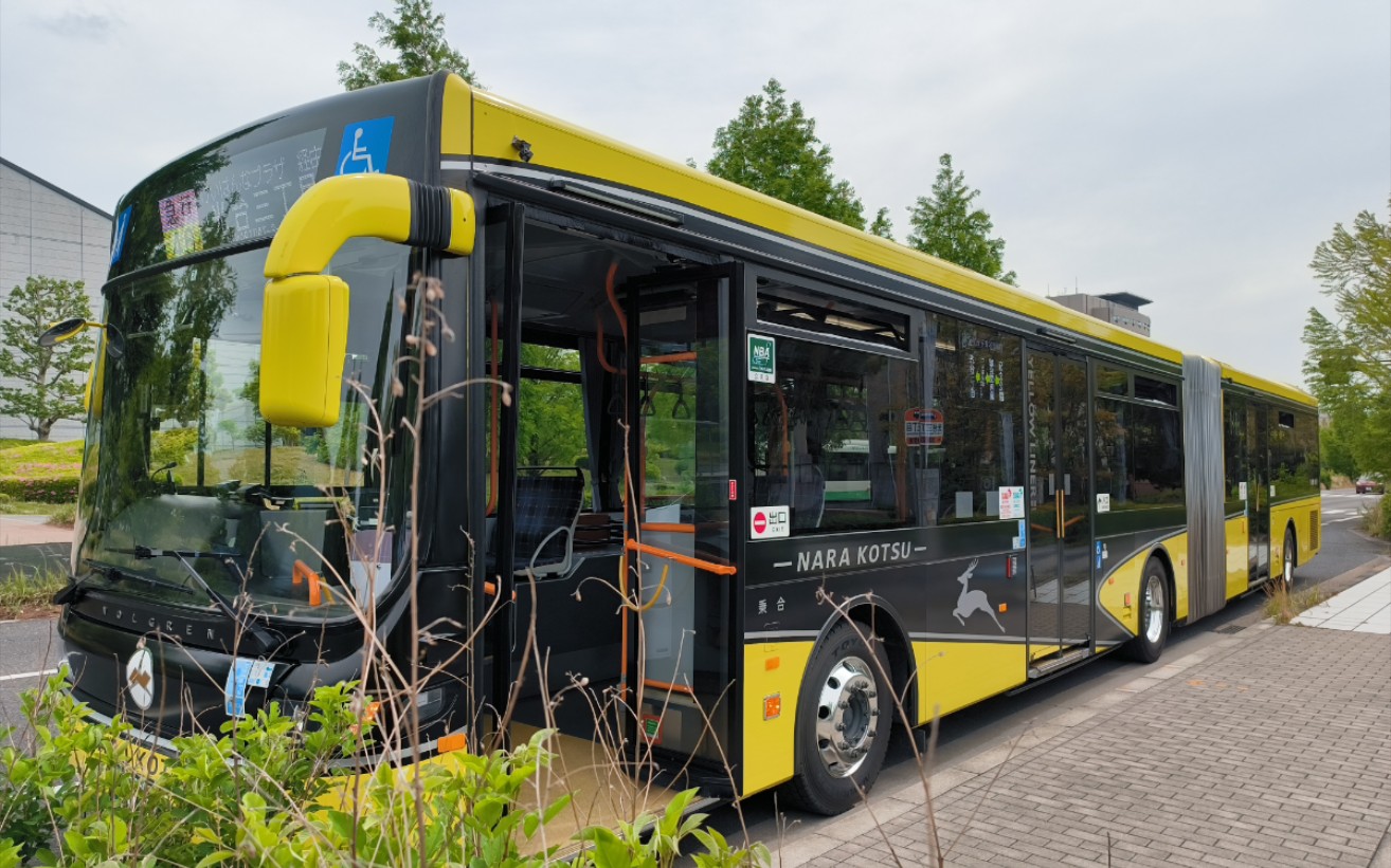 奈良交通与近江铁道巴士铰接车走行音