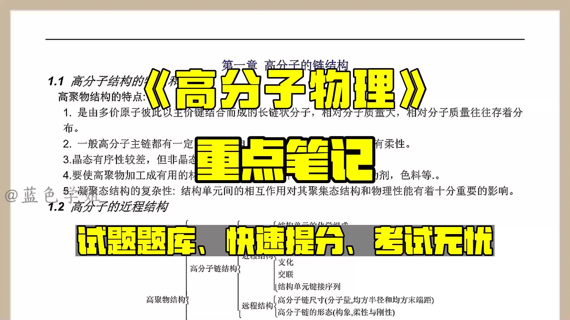 天花板!!《高分子物理》靠的就是这套重点知识点梳理笔记+名词解释加考试试题及答案哔哩哔哩bilibili