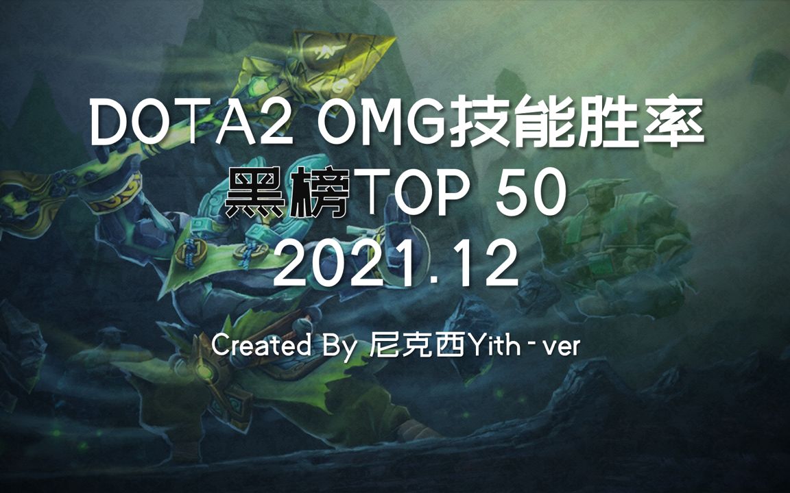 【DOTA2】OMG技能胜率黑榜TOP50 2021.12【尼克西Yithver】哔哩哔哩bilibiliDOTA2