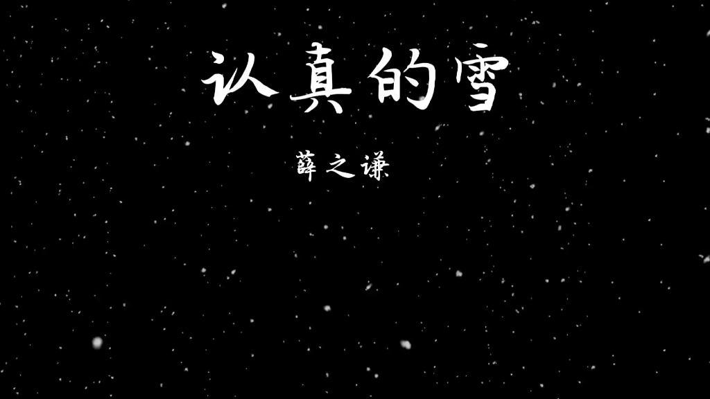《认真的雪》——薛之谦 黑胶完整版