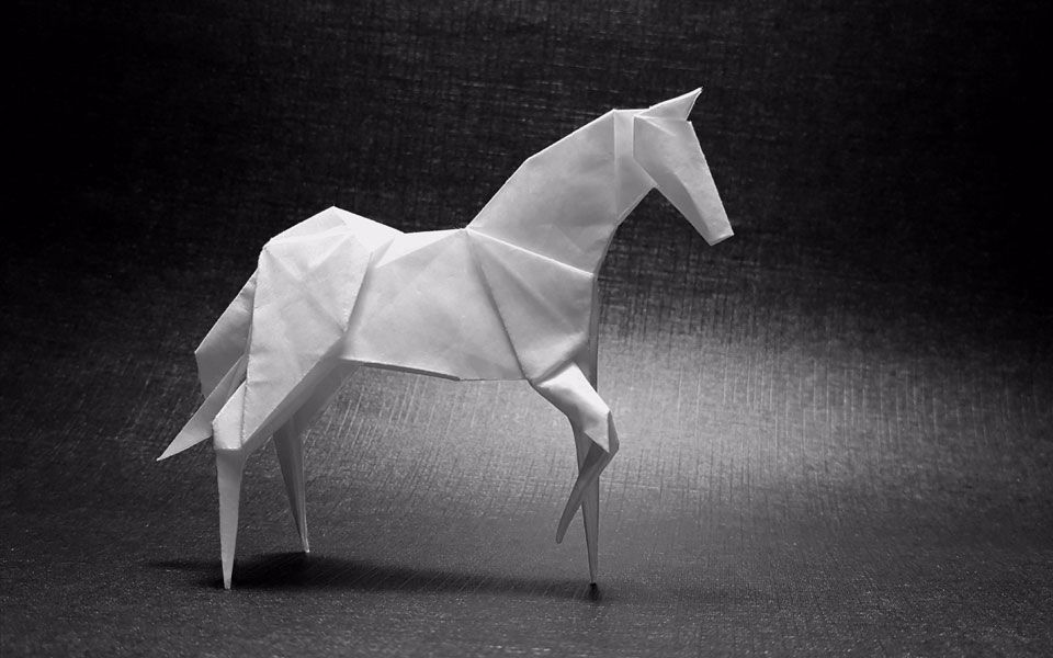折纸教程现代折纸入门之壁小松马
