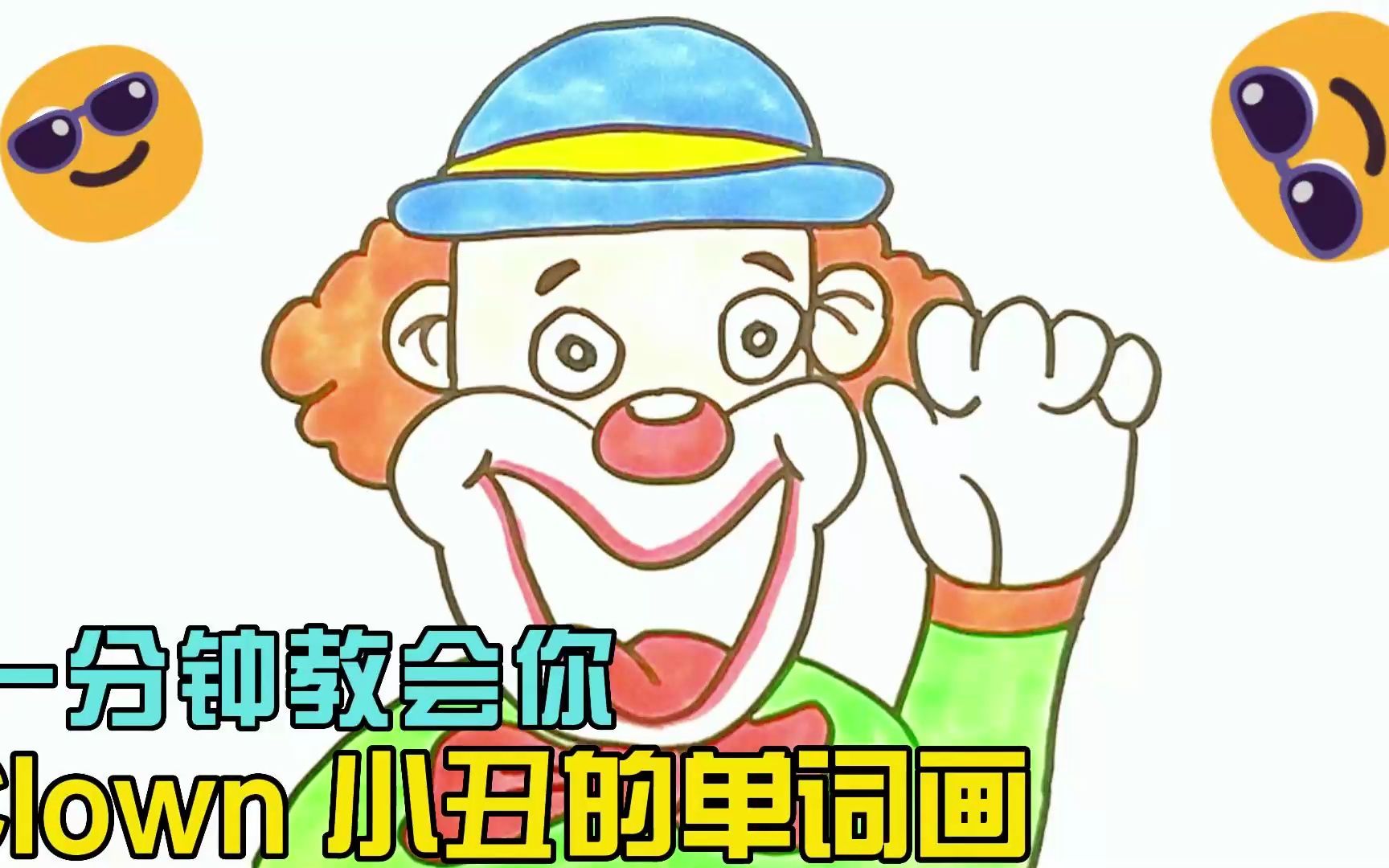 一分钟教会你clown小丑的单词画