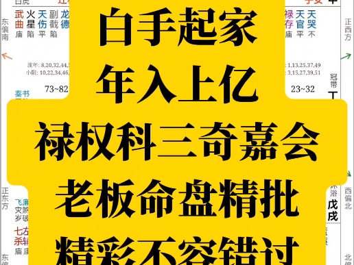 年入过亿大老板?没有后台白手起家!禄权科三奇加会,天生好命格!哔哩哔哩bilibili