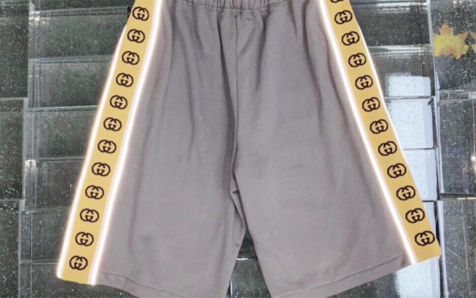 gucci 2021 水泥灰织带反光短裤 蹦迪必备款 男女同款