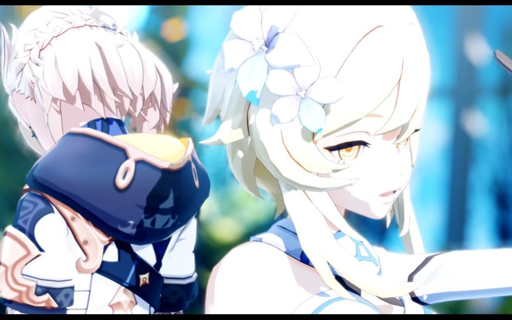 【原神mmd】inokori sensei【阿贝多&荧】