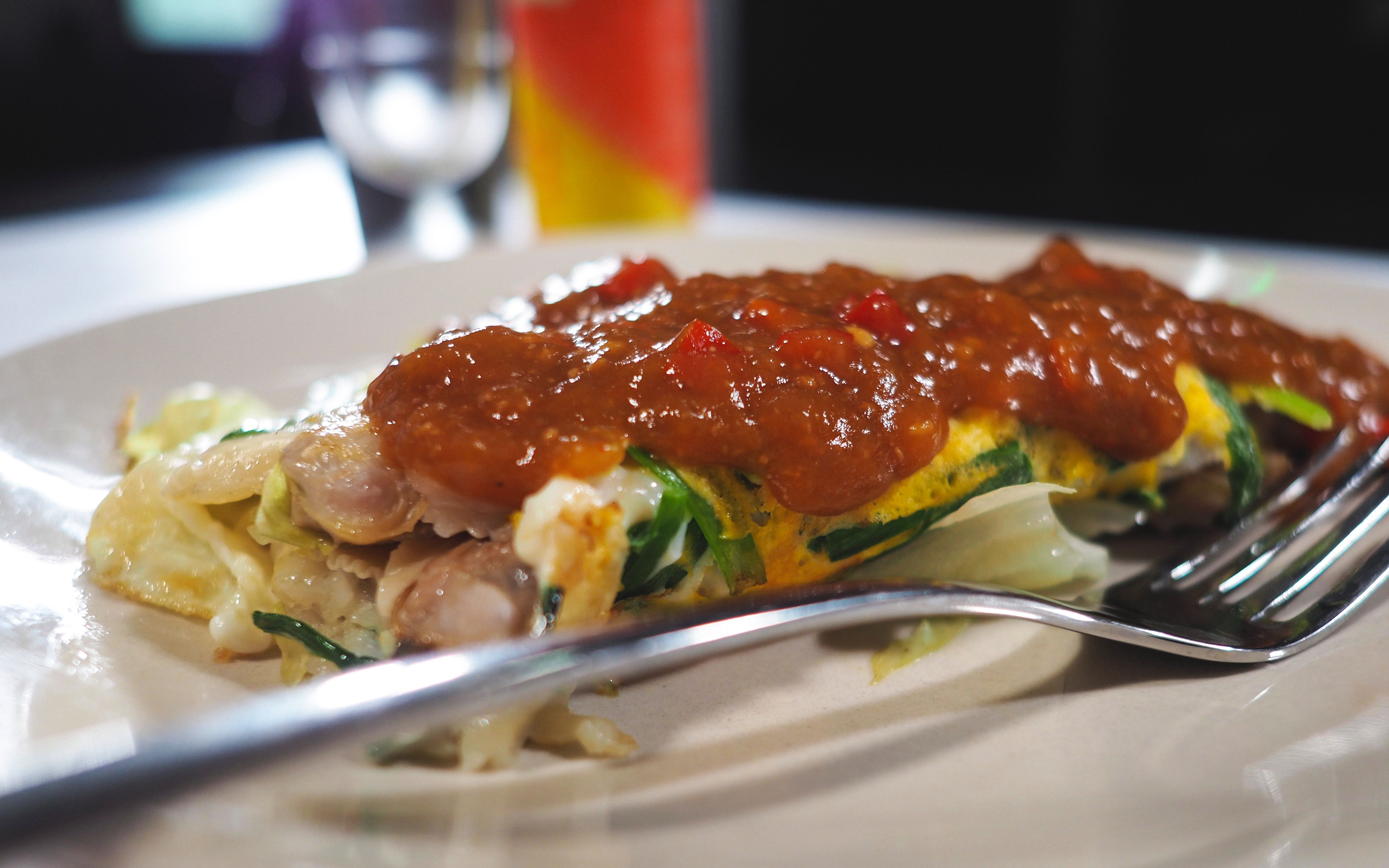 去台湾旅游在夜市偷学的蛤蜊煎,很成功哟!